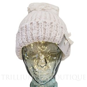 Lemon Hat Beanie Snow Storm Cuffed Pom Supersoft Yarn Ribbed Knit Cottagcore